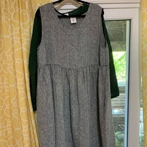 NWT Son De Flor Twill Linen Sleeveless Smock Dress